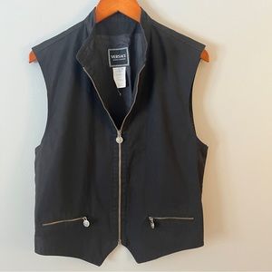 Versace Vest Womens Medium Black Jeans Couture Size M Medium Medusa Pulls Zip Up